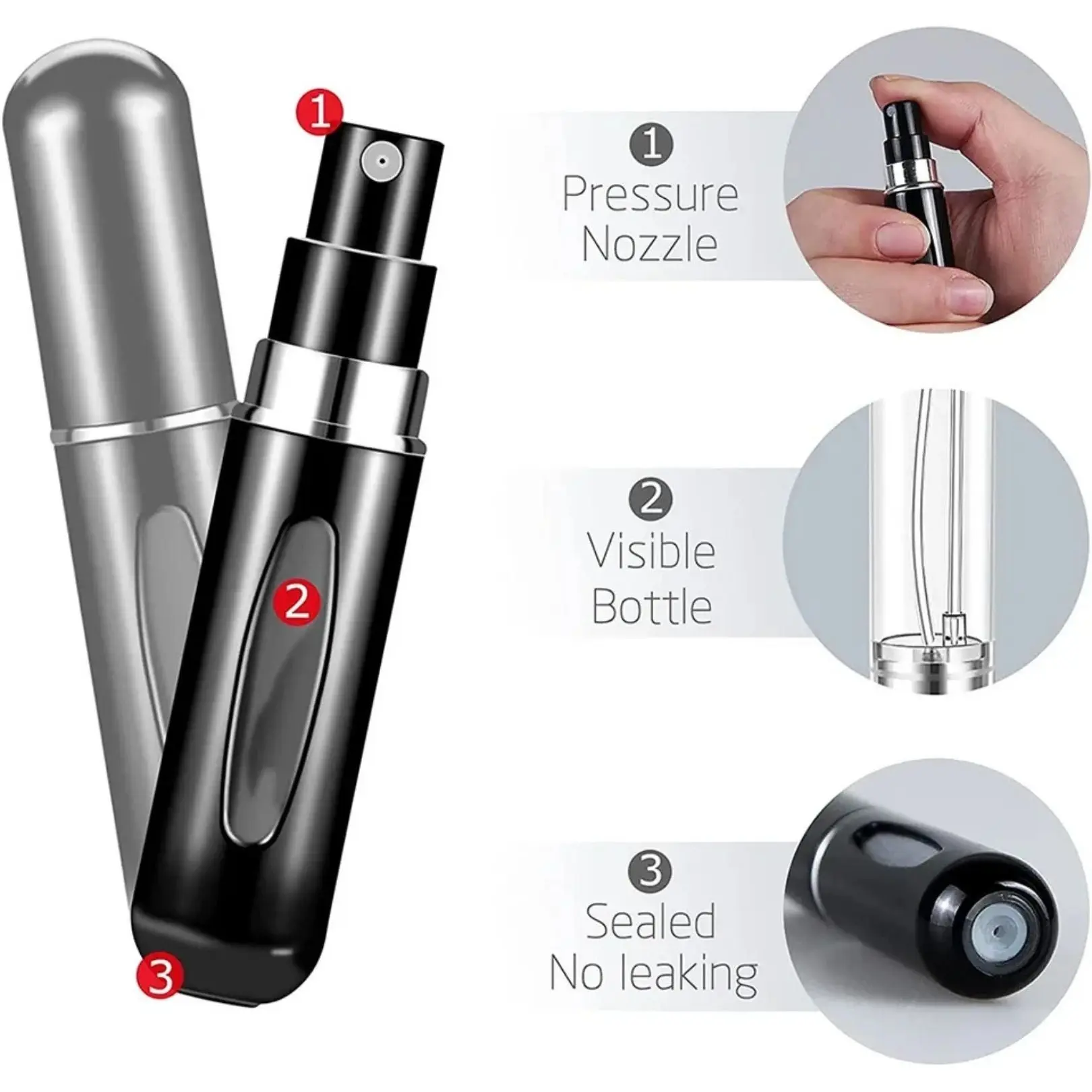 Cologne Refillable Travel Sprayer Atomizer 2 Pack - Image 2